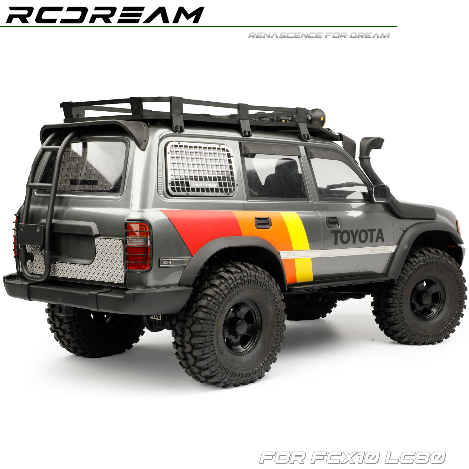 RCDream 1/10 FCX10 LC80 机盖进气口 遮阳挡 晴雨挡 车头挡沙板 - 图1