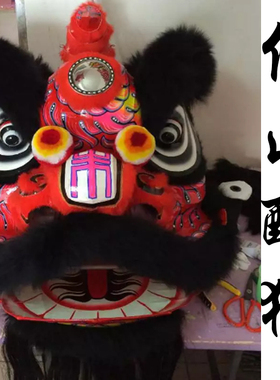 手工扎作佛山醒狮 南狮舞狮头佛装狮定做 纯羊毛醒狮订制比赛用狮