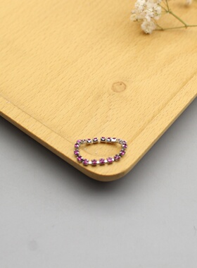 叠戴4款不褪色镀银彩色戒指