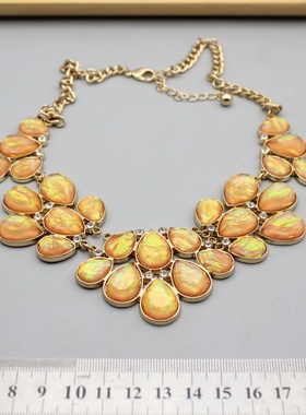 欧美大牌百搭精致炫彩首饰项链