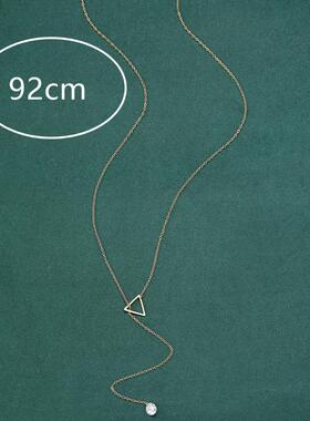 欧美外贸简约镂空三角可调节项链