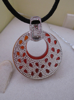 诗美琪本命年礼物民族风红色首饰925银红玛瑙情有独钟吊坠项坠