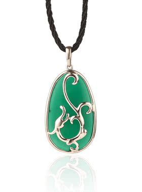 POETRY MAJESTIC/诗美琪 中国红玛瑙925银晓龙在天男士礼物吊坠