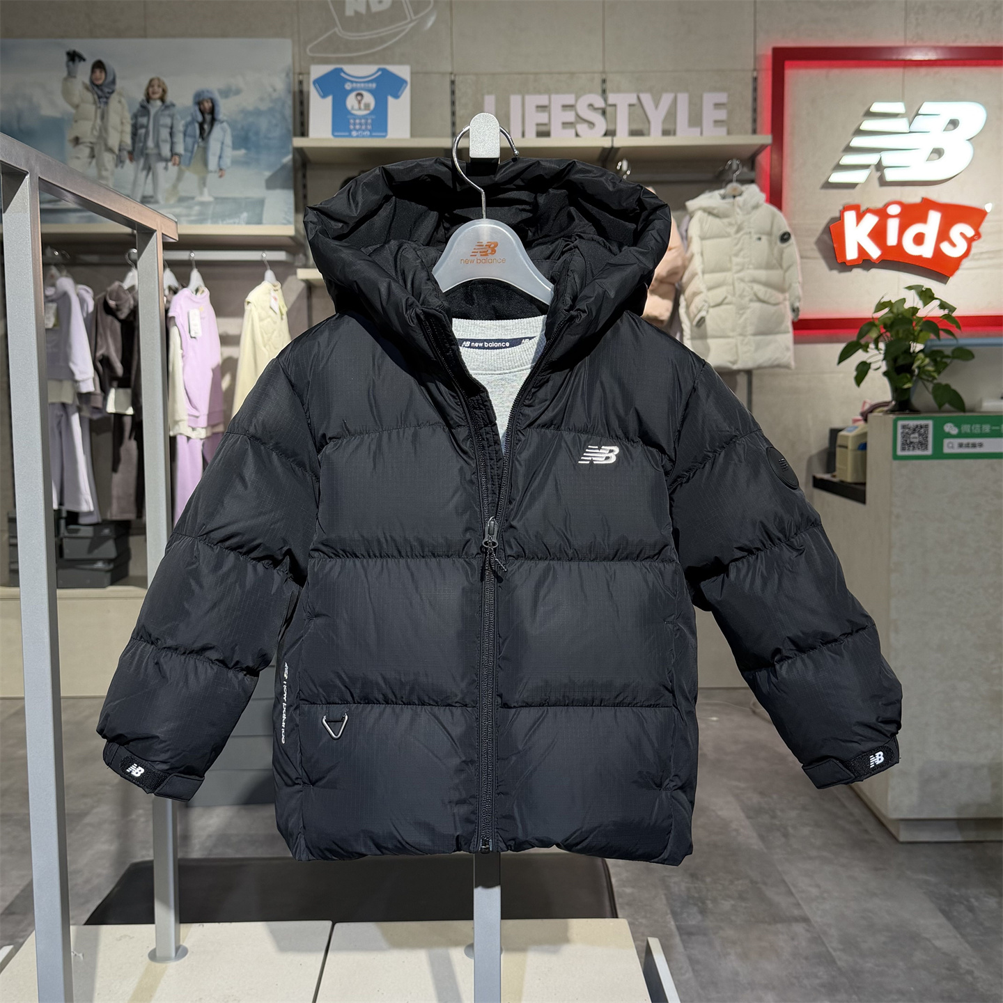 NEW BALANCE NB童装25冬新款男女童儿童短款鹅绒服羽绒服7PF4E193 - 图0