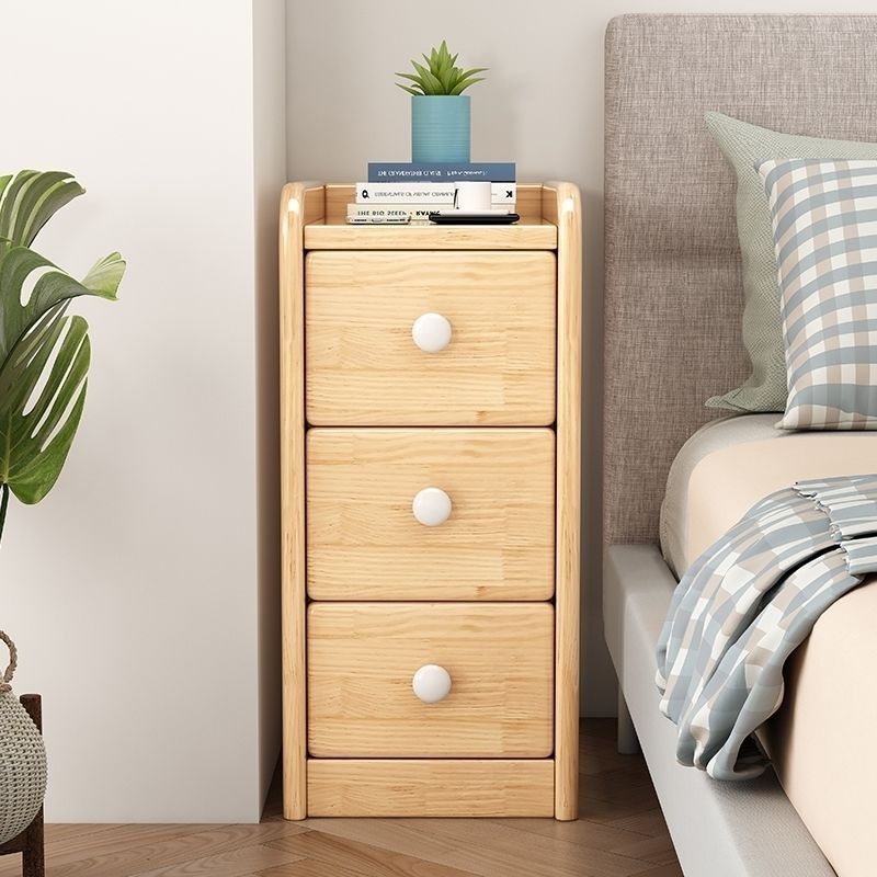 实木床头柜现代简约超窄小型置物柜卧室简易收纳边柜沙发夹缝柜子 - 图1