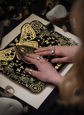 新款通灵板 Ouija board/木质雕刻精神对话板 仪式信息板套装