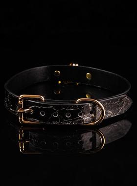 Puppy可拆卸爱心锁匙牛皮项圈choker男女M脖圈朋克k9颈圈定制刻字