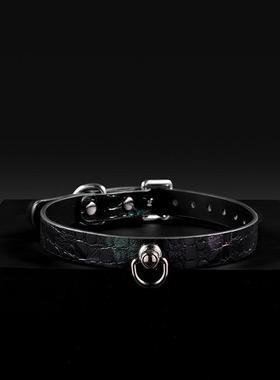 真皮项圈小狗高级黑色choker锁骨链刻字定制男女m情侣颈饰k9脖圈