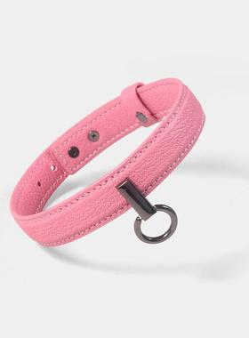 真皮项圈choker颈带小狗颈圈项链女m锁骨链情侣k9脖圈 可刻字定制