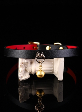 真皮项圈925纯银铃铛puppy女m颈饰choker情侣k9脖圈颈带定制刻字