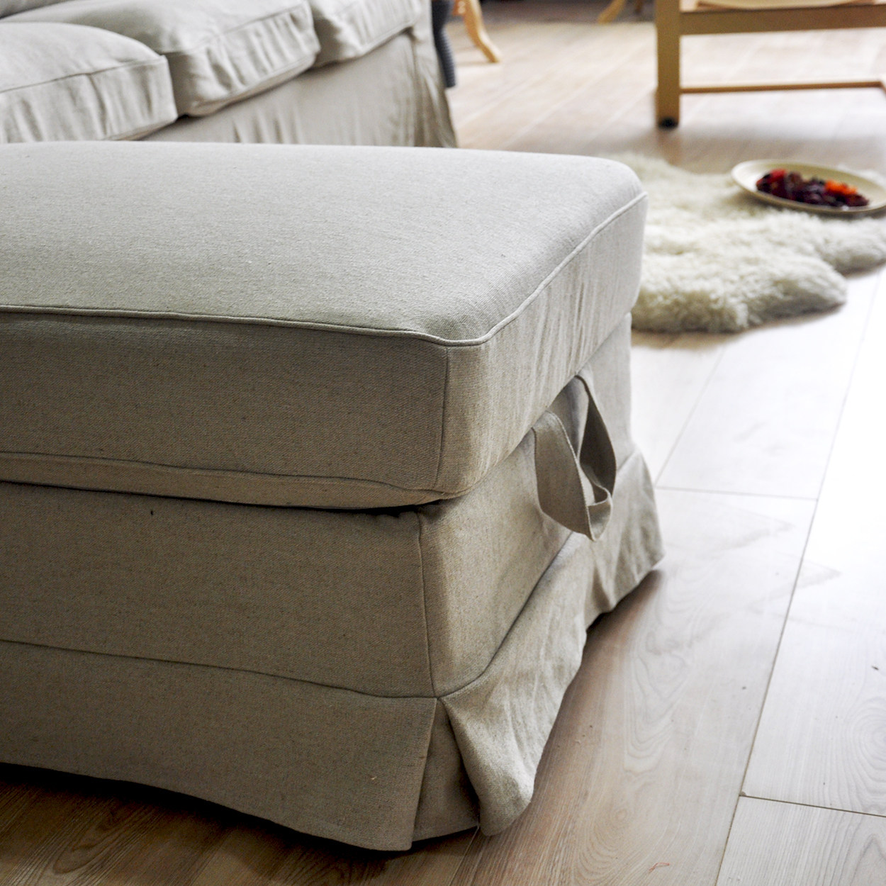 SF Express Acto footrest cover sofa cover solid color replacement set all-inclusive dust cover Xiaohongshu cream style