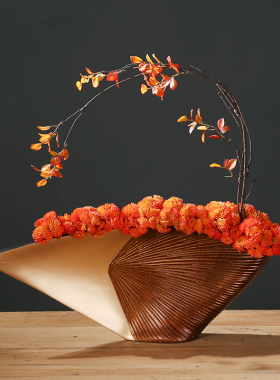 新中式复古扬帆起航花瓶花艺套装