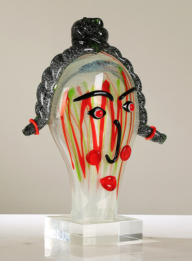 艺术品琉璃小丑轻奢摆件现代简约