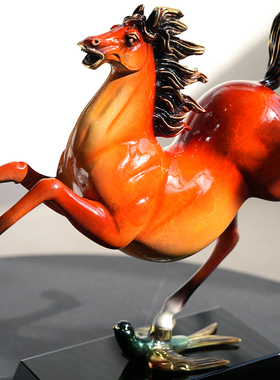 黄铜马摆件马踏飞燕骏马客厅装饰