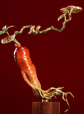 纯铜人参人生如意彩铜客厅酒店