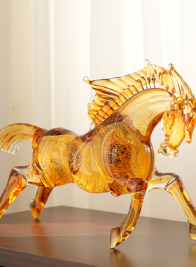 轻奢手工琉璃艺术马摆件