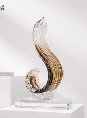 琉璃风生水起海浪招财摆件装饰品