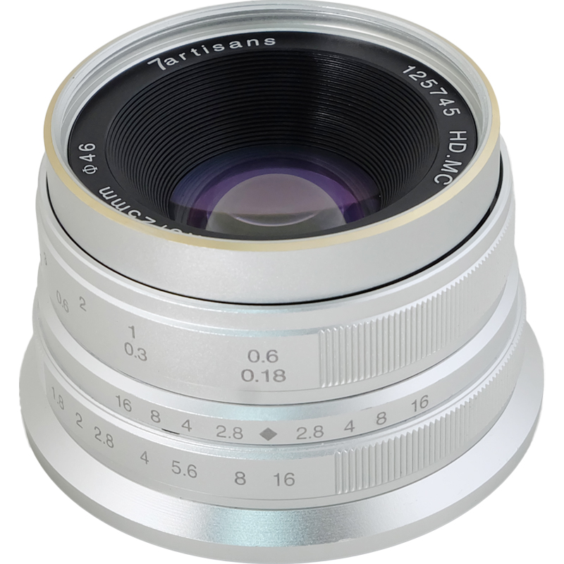 七工匠25mm f1.8微单人像定焦镜头手动大光圈