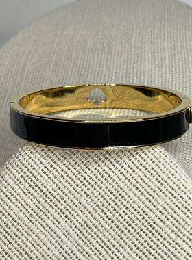 Kate Spade Hole Punch 10MM黑色珐琅手镯