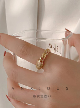 贩卖焦虑丨复古几何女可调节戒指