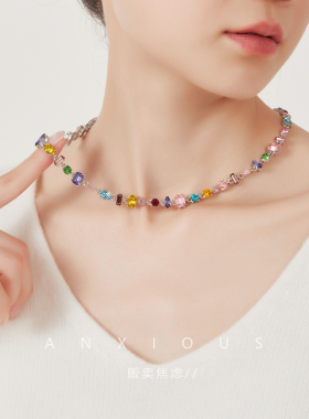 【彩色不规则项链】【小众显白】