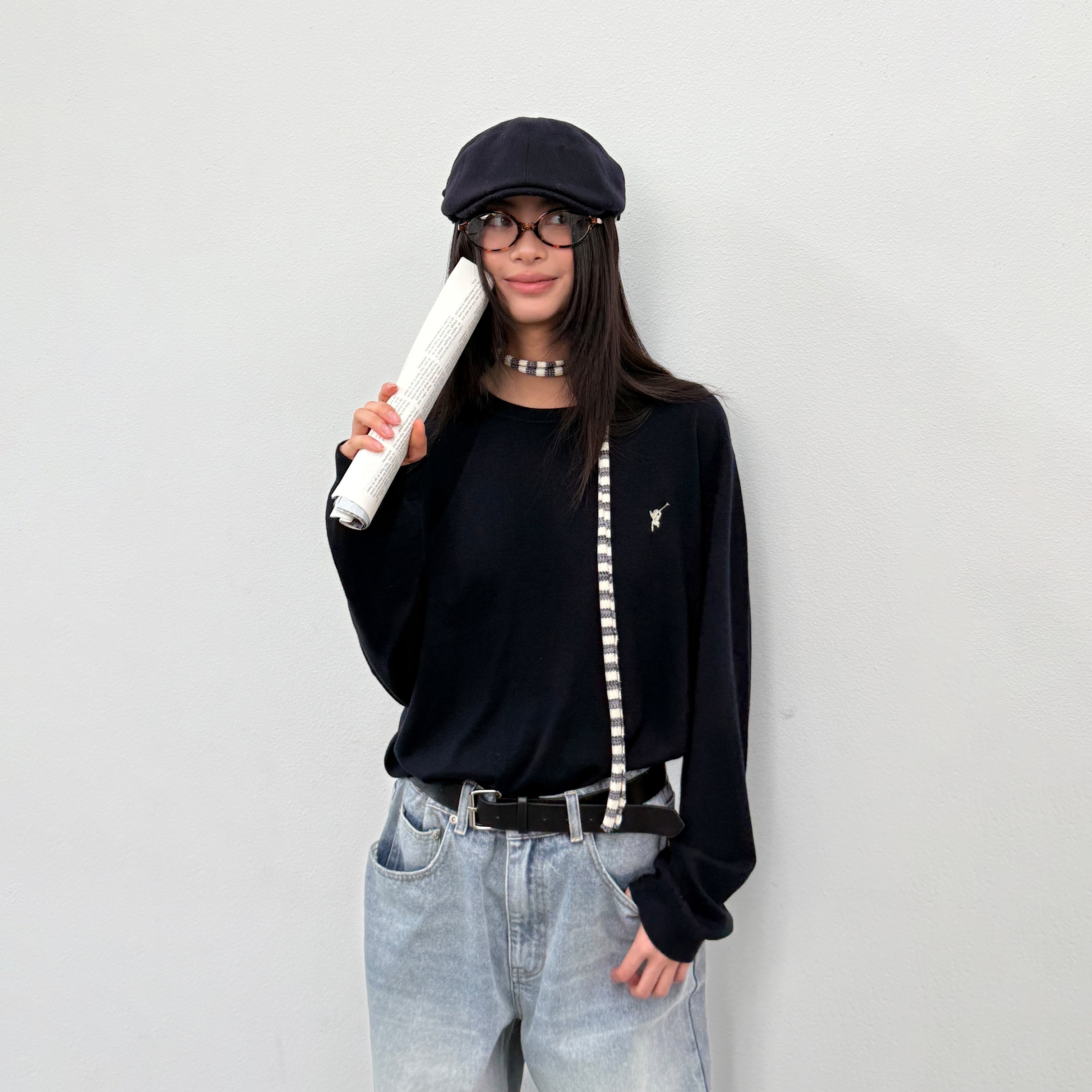 roaringwild a arch 咆哮野兽 藏蓝色基础款上衣刺绣徽标针织衫男,淘宝优惠券,粉丝福利购,淘宝优惠卷