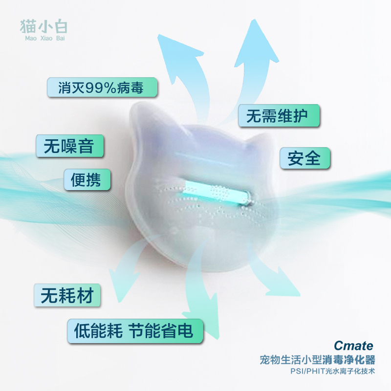 猫小白 空气净化器家用除甲醛卫生间杀菌宠物除臭神器空气清新机 - 图1