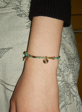 自然论深海系列蓝色天然石手链海螺五角星吊坠原创设计