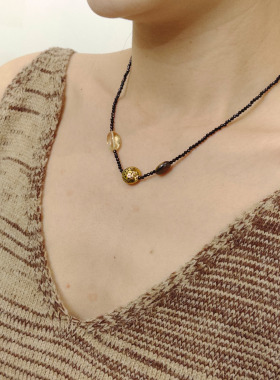 自然论 · 鲸落黑石项链/手链 极简气质黑金配色