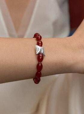 红玛瑙手链小众复古原创设计