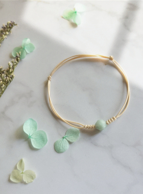 幸运仲夏小清新天河石原创手绳