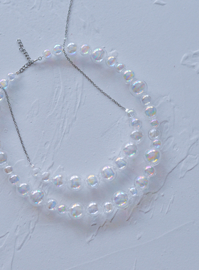 泡泡气泡玻璃球梦幻个性锁骨链