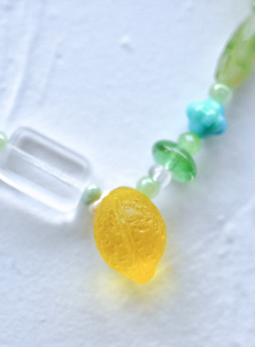 创意手打柠檬茶串珠手链
