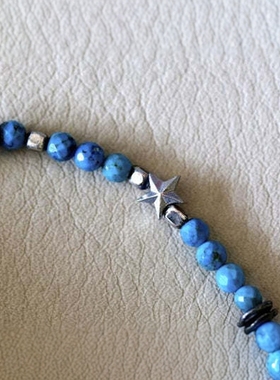 amp japan / Round Cut Turquoise 925银绿松石手链 17AHK-434