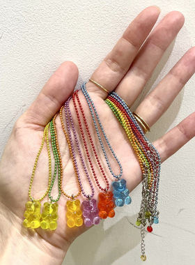 Ray BEAMS 彩球魅力小熊项链 女款 日本制 1119