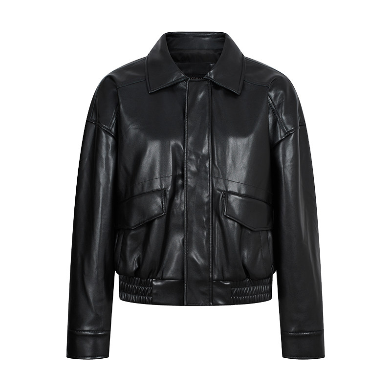 HeyDress棕色皮衣外套女士秋季复古宽松休闲夹克蛋白pu皮气质上衣,淘宝优惠券,粉丝福利购,淘宝优惠卷