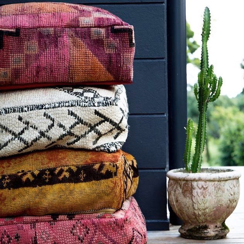 Unparalleled摩洛哥进口手工编织羊毛棉墩子坐墩坐垫地垫懒人沙发