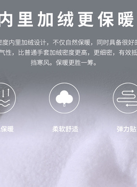 三筋加棉礼仪手套加绒保暖保安