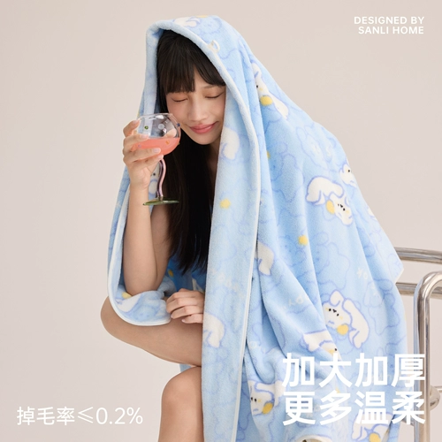 三利 Коралловое банное полотенце, хлопковый комплект для влюбленных, хорошо впитывает воду, 3 предмета