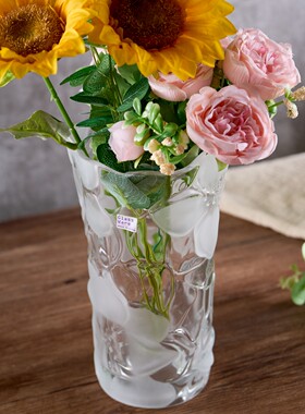 日本进口玻璃花瓶摆件客厅插花