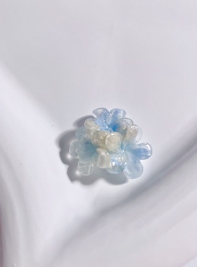 新款晕染紫色粉色蓝色夜光花簇卡22mm 树脂DIY手工材料发卡配饰
