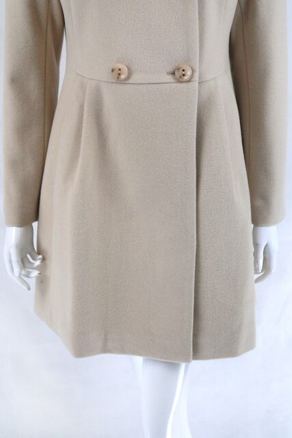 蕾DOW 正品 翻领双排扣中长款OL女冬春羊毛兔毛呢大衣 L5WC68005