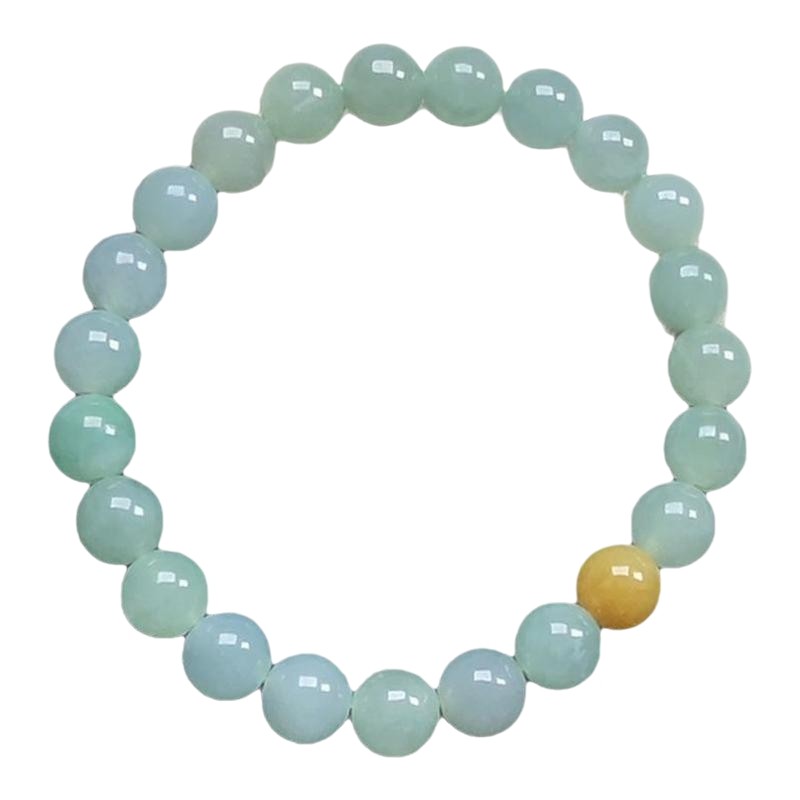 隆慈缘玉器7.5MM珠A货老坑水绿冰晴水绿翡翠手链缅甸正品冰糯珠链,淘宝优惠券,粉丝福利购,淘宝优惠卷