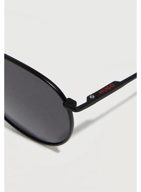 代购Hugo Boss男士太阳镜防紫外线深色镜片偏光遮光圆形哑光黑