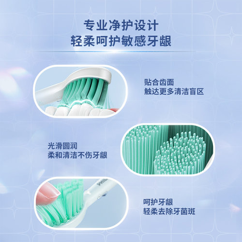 飞利浦电动牙刷替换刷头HX2023适配小羽刷HX2421/HX2431原装正品 - 图1