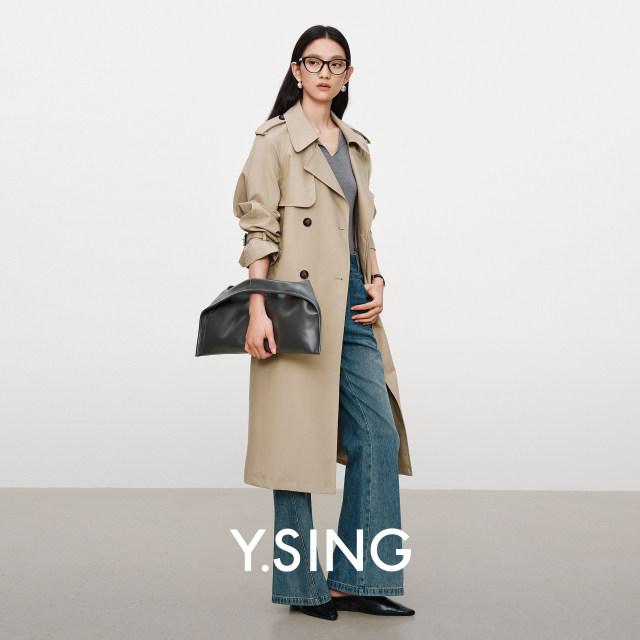 Yixiangliying ບໍ່ມີທາດເຫຼັກ windbreaker ຕ້ານ wrinkle ສໍາລັບແມ່ຍິງຄວາມຍາວກາງ