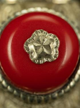 民族特色马鞍戒指纯银藏式