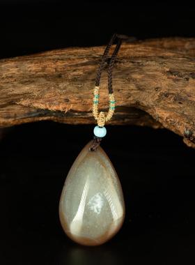 民族风老蜜蜡毛衣链长款吊坠