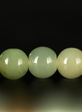 文玩精品天然新疆和田产区j品山流水料多宝色和田玉圆珠手钏手链