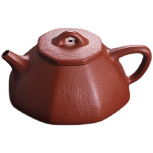 驯砂记 早期原矿小煤窑朱泥石瓢 八方 纯手工紫砂壶 150cc 小茶壶 - 图3